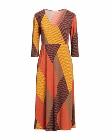 Siyu Woman Midi dress Brown Polyamide, Elastane Cover