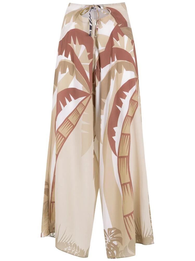 Amir Slama tropical print wide leg trousers - Neutrals Cover