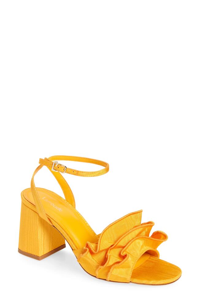 Larroudé Selena Ruffle Ankle Strap Sandal in Mango Cover