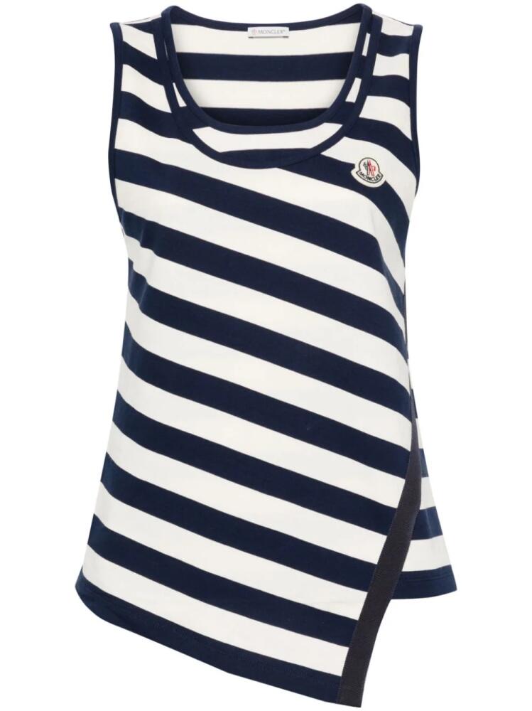 Moncler striped asymmetric tank top - White Cover