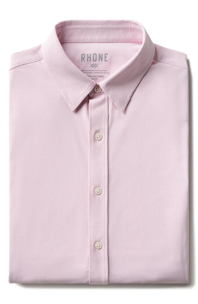 Rhone Commuter Slim Fit Stretch Button-Up Shirt in Pink Morse Cover