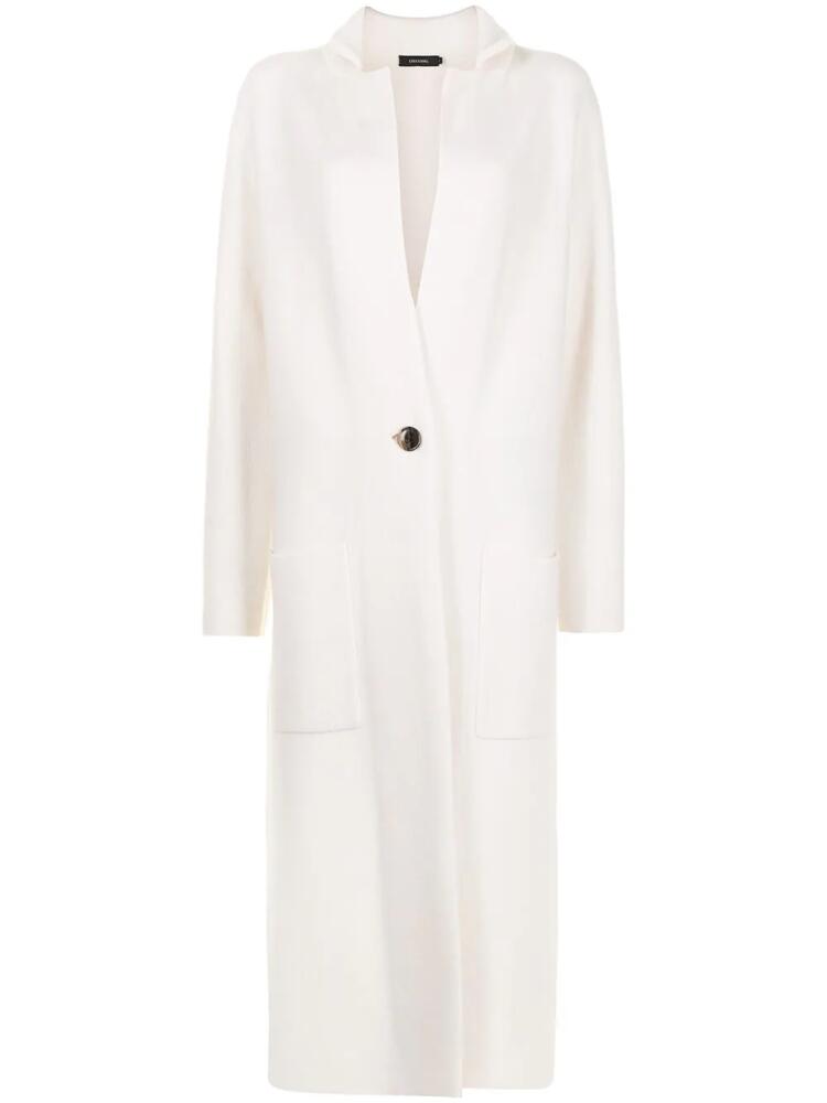 Lisa Yang knitted single-breasted coat - White Cover