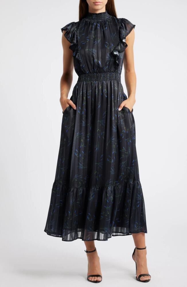 Lost + Wander Love Story Ruffle Maxi Dress in Black Lavender Cover