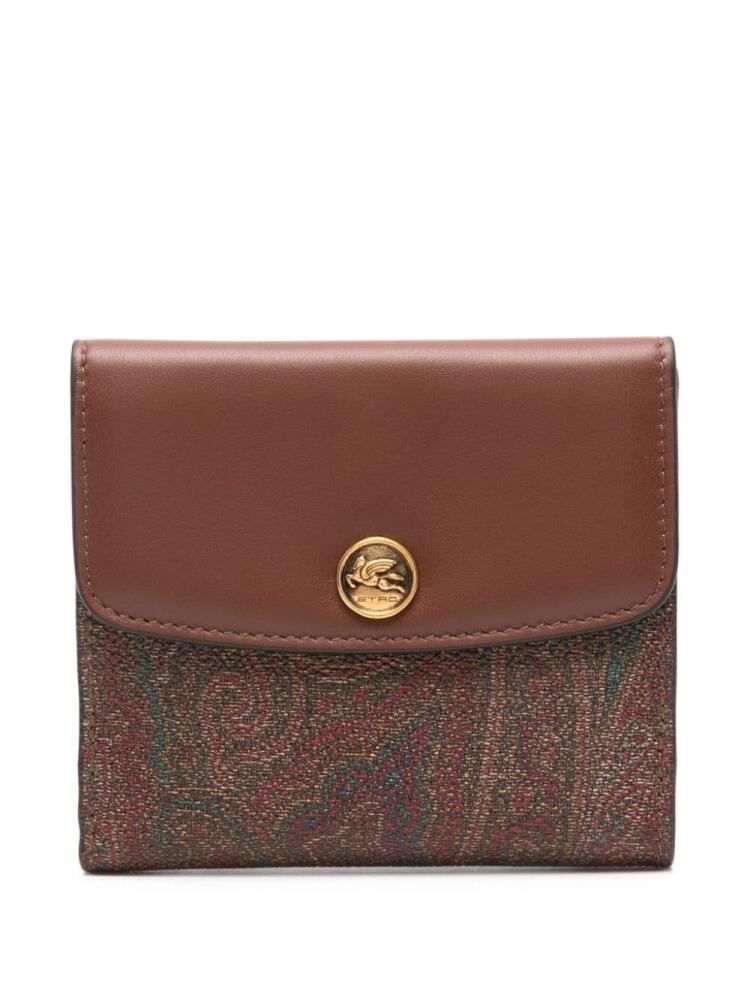 ETRO paisley textured leather wallet - Brown Cover