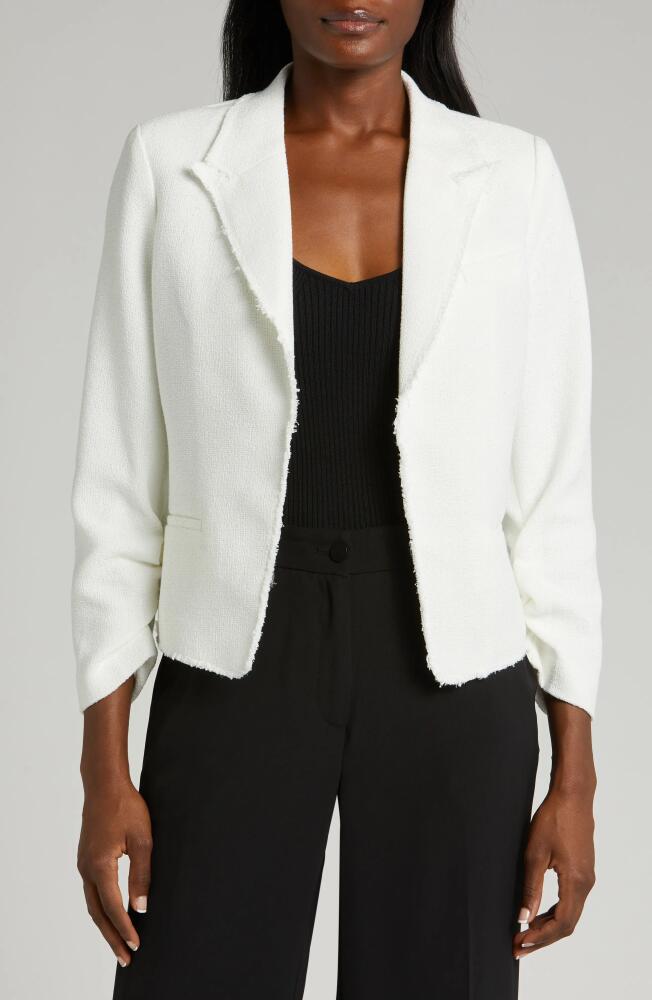 halogen(r) Raw Hem Crop Blazer in New Ivory Cover