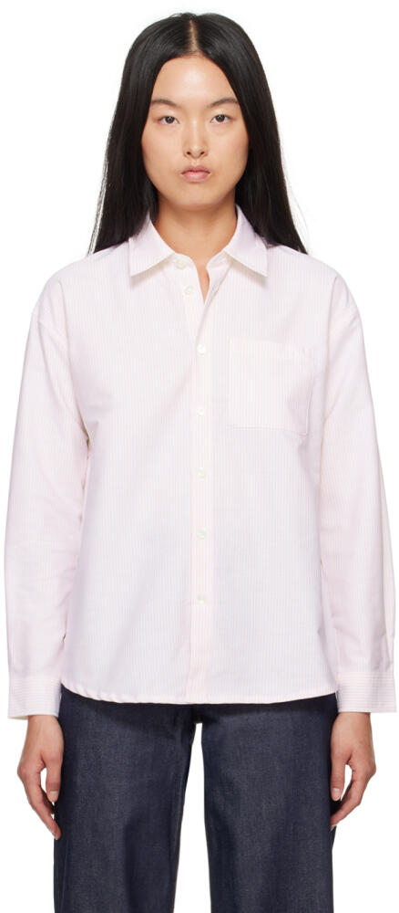 A.P.C. Pink Striped Boyfriend Shirt Cover