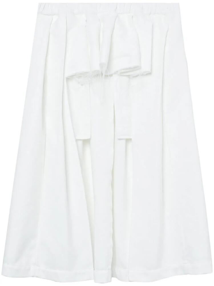 Black Comme Des Garçons ruffle-detail pleated midi skirt - White Cover