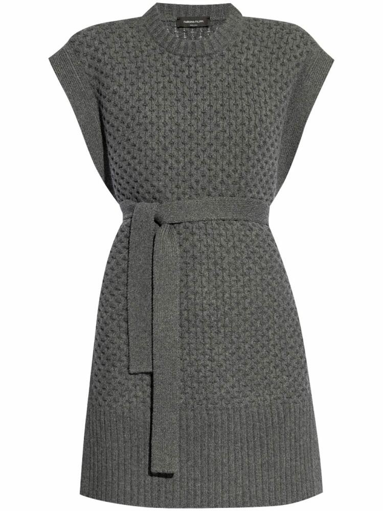 Fabiana Filippi tied waist knit vest - Grey Cover