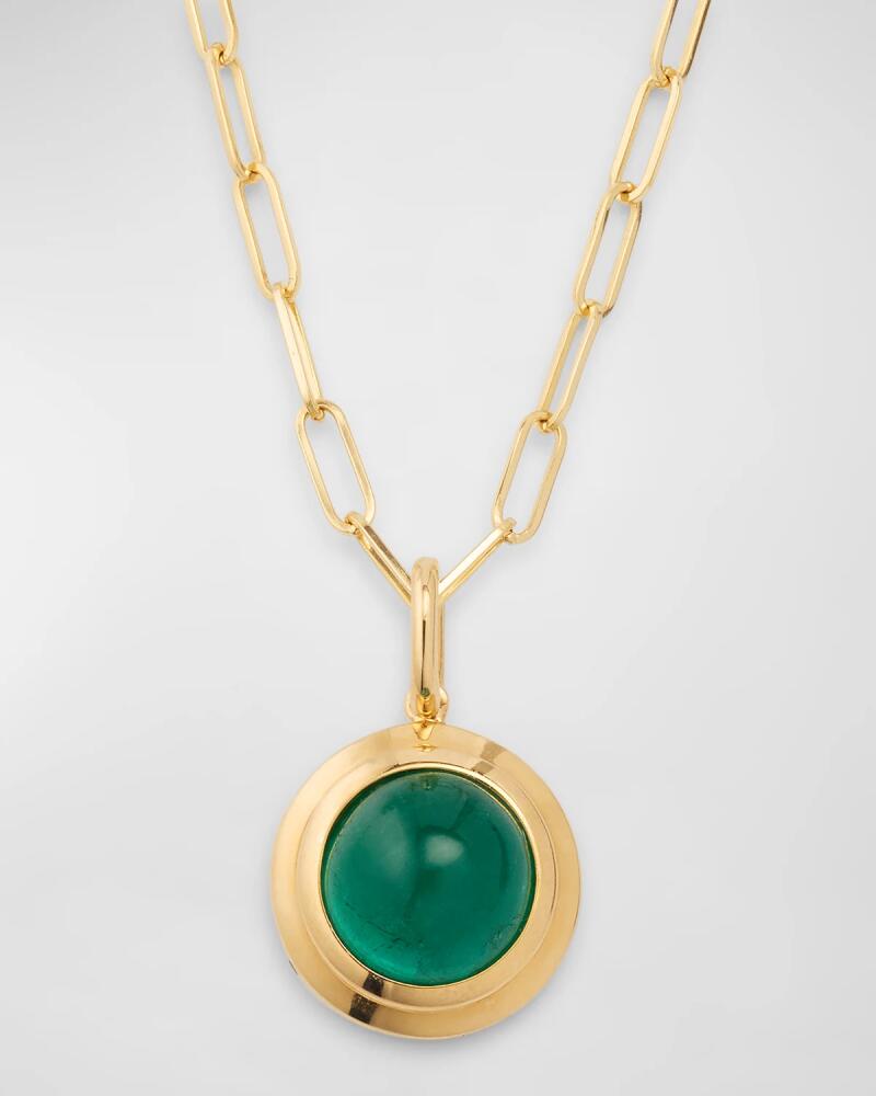 Goshwara G-One Round Emerald Pendant in 18K Yellow Gold Cover