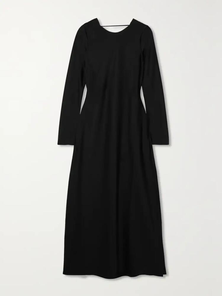 LESET - Barb Backless Satin Maxi Dress - Black Cover