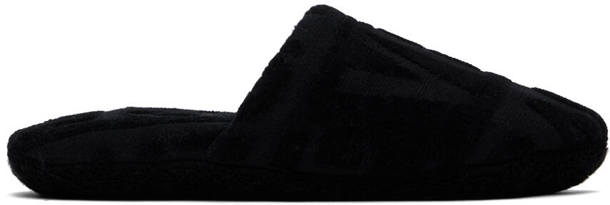 Versace Underwear Black Allover Towel Slippers Cover