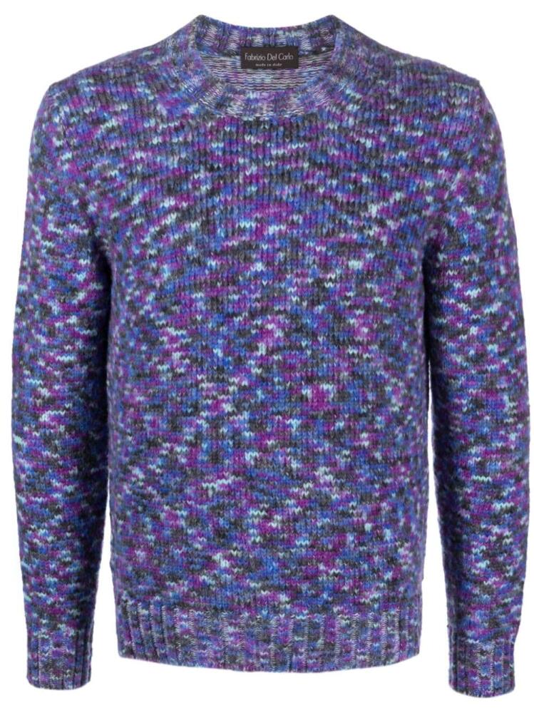 Del Carlo crew-neck intarsia-knit jumper - Purple Cover