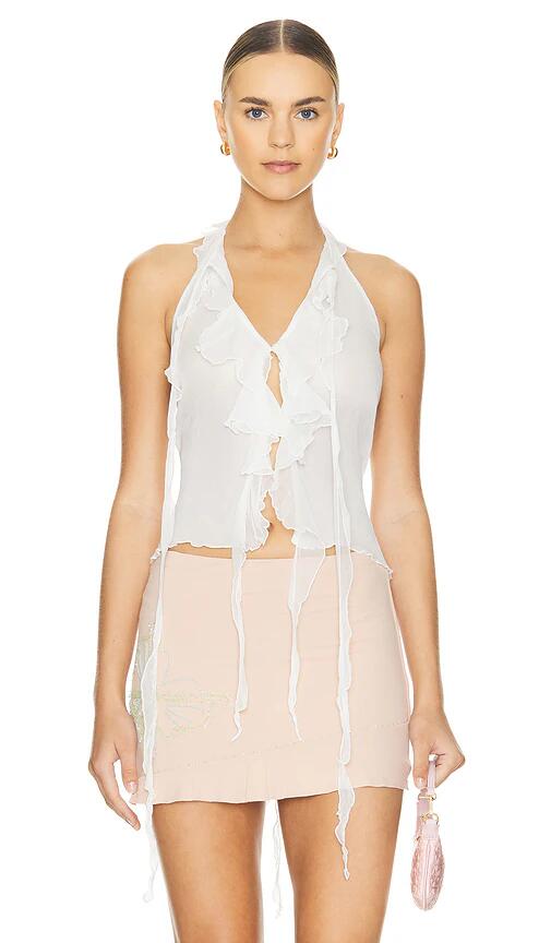 Indah Halle Halter Top in Ivory Cover