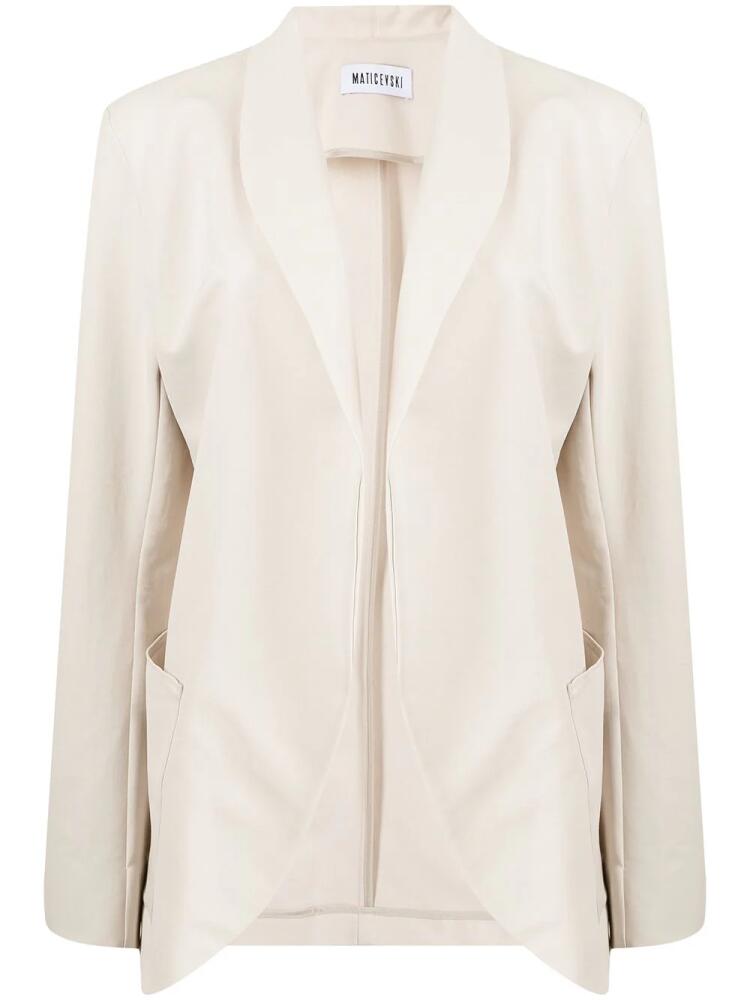 Maticevski shawl-lapels cotton blazer - White Cover