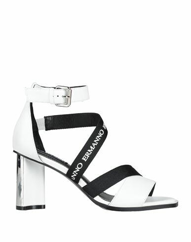 Ermanno Di Ermanno Scervino Woman Sandals White Soft Leather, Textile fibers Cover