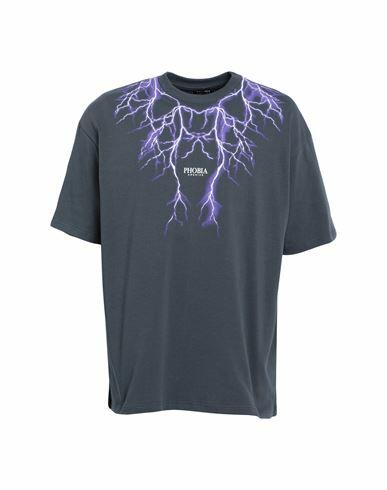 Phobia Archive T-shirt With Purple Lightning On Front Man T-shirt Lead Cotton Cover