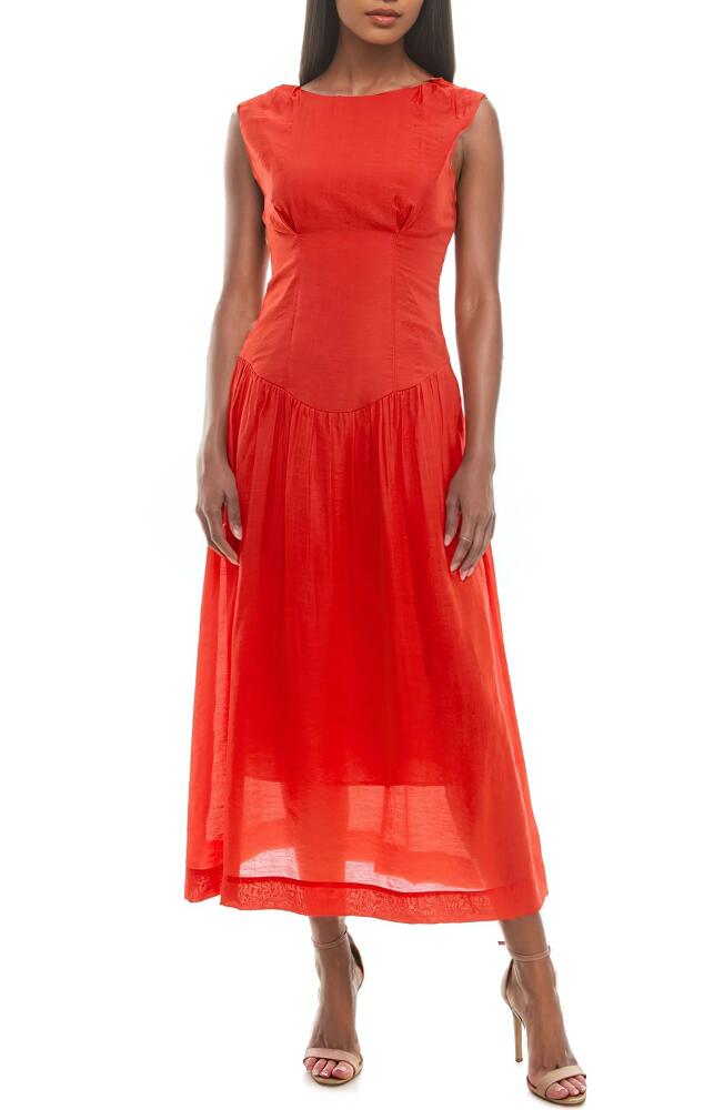 Socialite Drop Waist Midi Dress in Flame Scarlet Cover