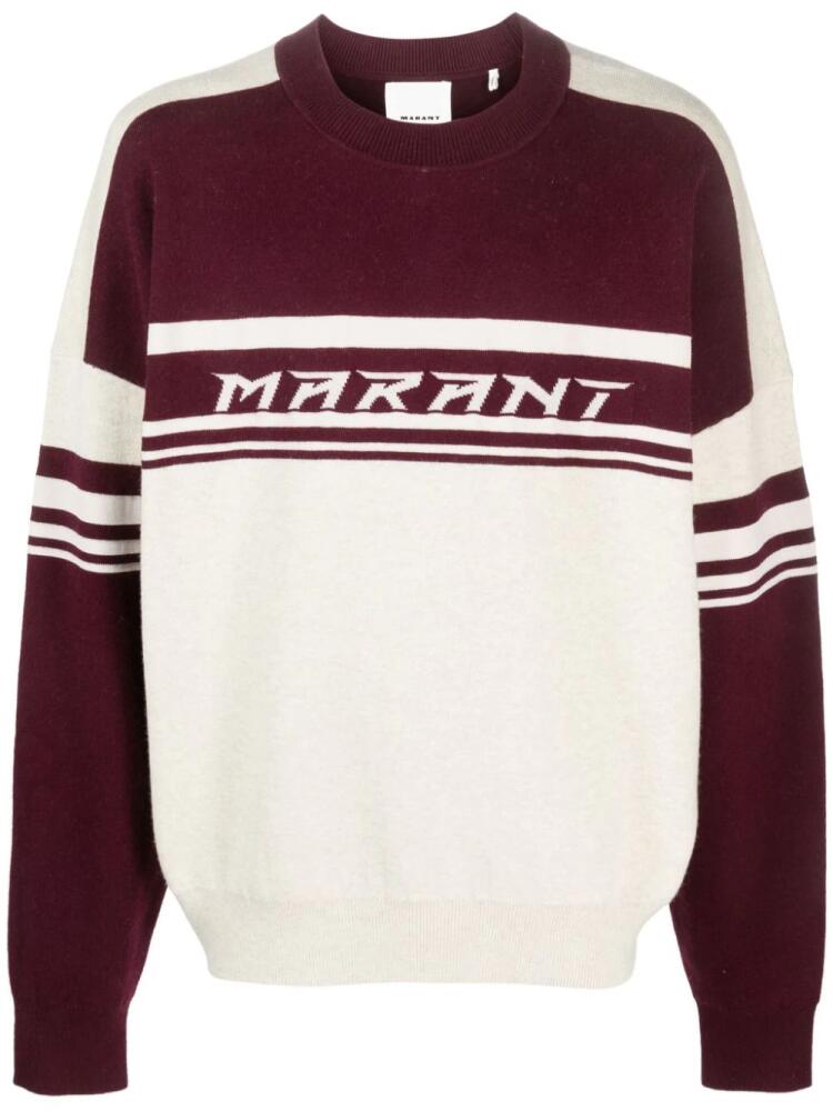 MARANT logo intarsia-knit jumper - Red Cover