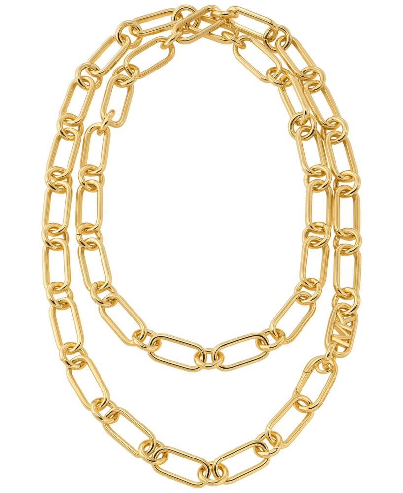 Michael Kors 14K Gold Plated Empire Chain Double Layer Necklace - Gold Cover