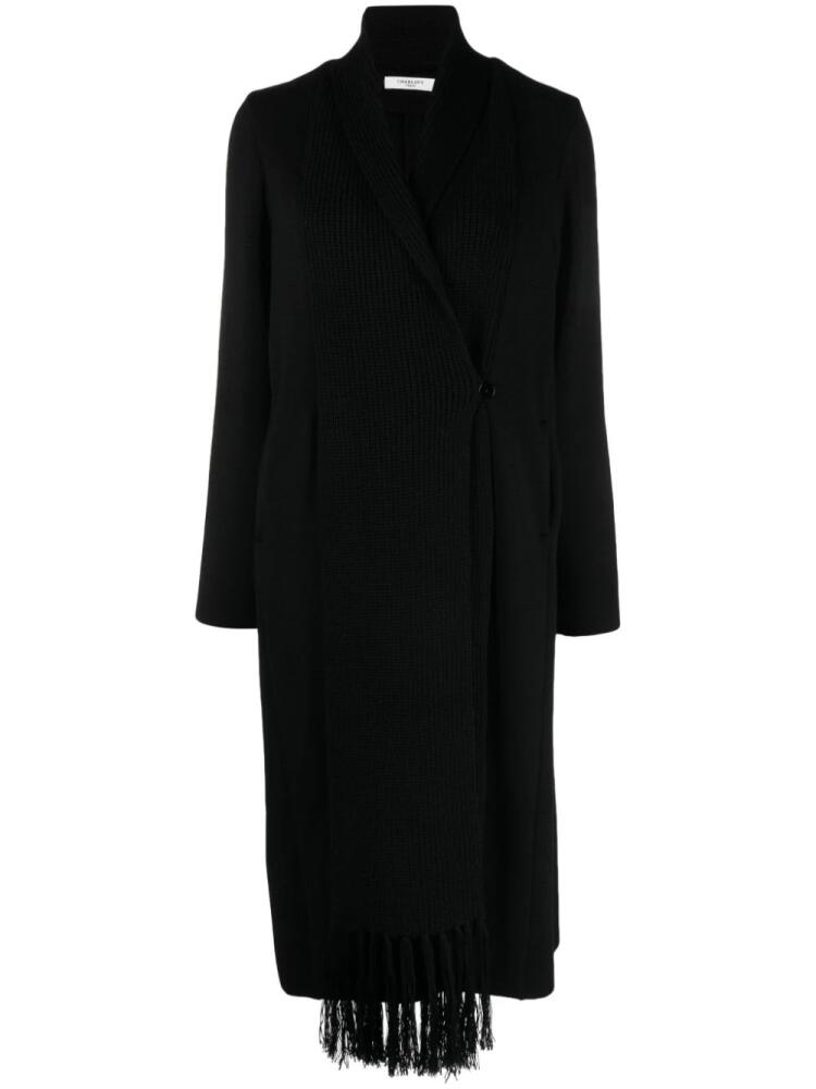 Charlott double-breasted knitted wool coat - Black Cover