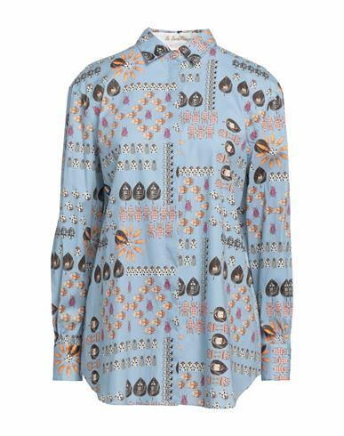 Le Sarte Pettegole Woman Shirt Pastel blue Cotton, Elastane Cover