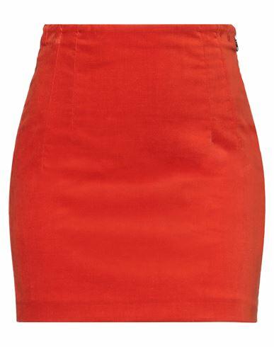 Patrizia Pepe Woman Mini skirt Tomato red Cotton, Elastane Cover