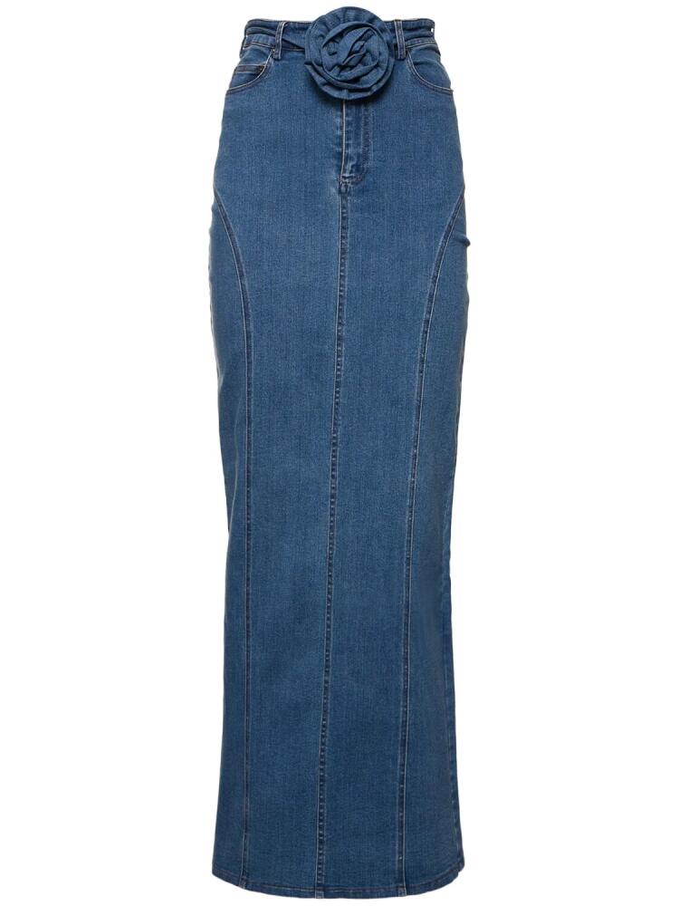 ROTATE Stretch Denim Maxi Skirt Cover