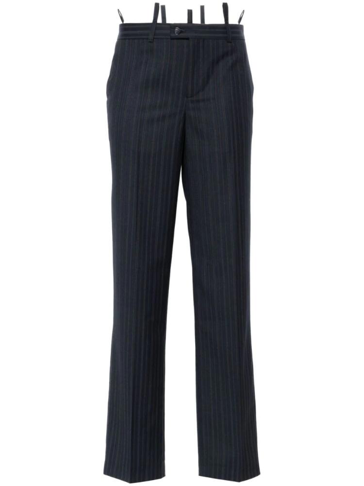 BETTTER pinstriped tailored straight trousers - Blue Cover