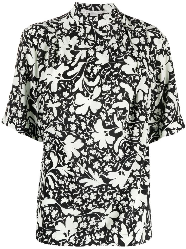 Stella McCartney floral-print silk blouse - Black Cover