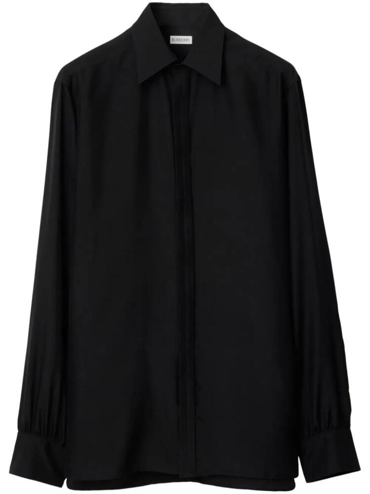 Burberry pointed-collar silk shirt - Black Cover