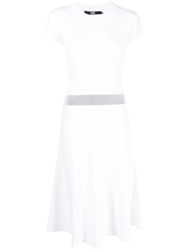 Karl Lagerfeld short-sleeve knit midi dress - White Cover