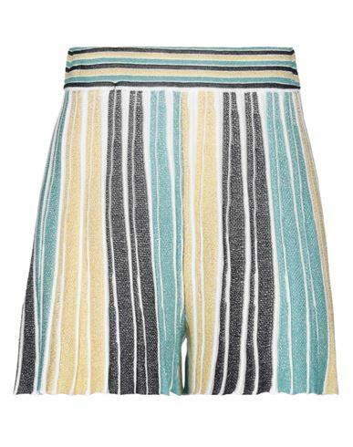 Jijil Woman Shorts & Bermuda Shorts Turquoise Acrylic, Cotton, Viscose, Metallic Polyester, Polyester Cover