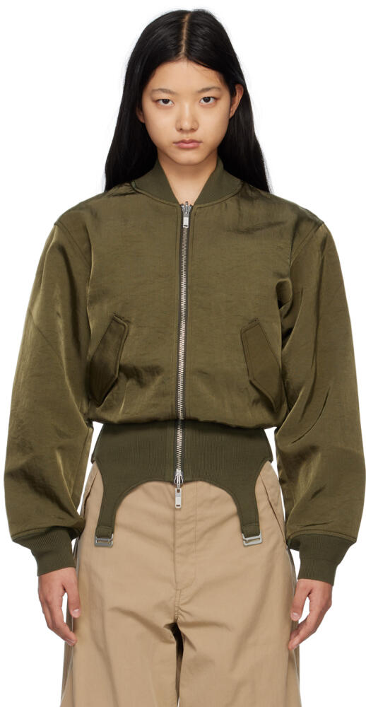 Dion Lee Khaki Convertible Rib Reversible Bomber Jacket Cover