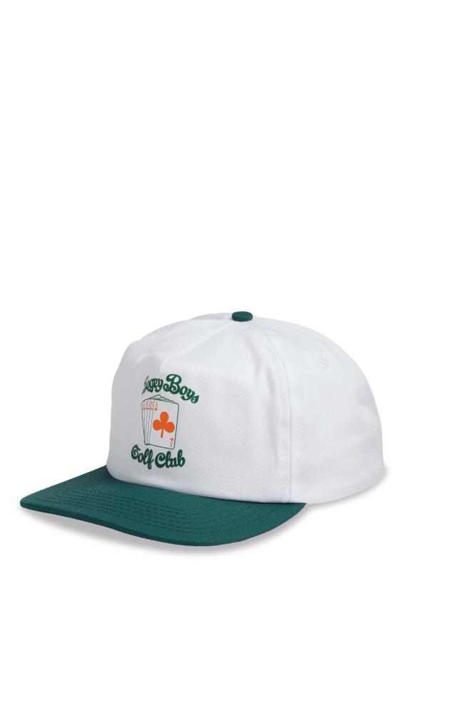 BOGEY BOYS Royal Flush Snapback Baseball Cap in White Cover