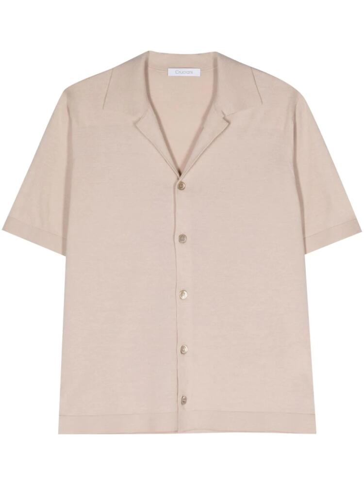 Cruciani short-sleeve fine-knit shirt - Neutrals Cover