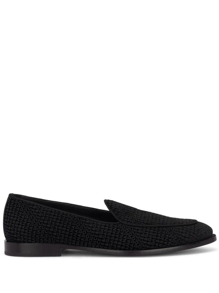 Dolce & Gabbana classic velvet slippers - Black Cover