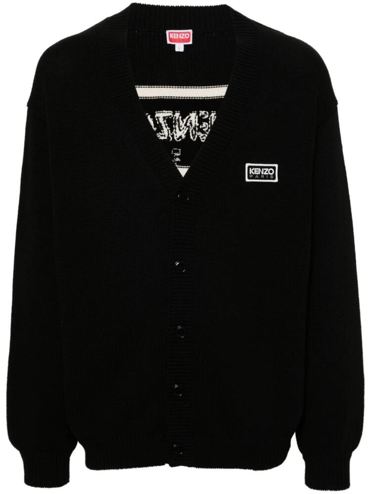 Kenzo logo intarsia-knit cardigan - Black Cover