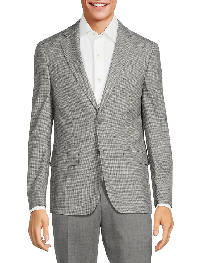 Calvin Klein Men's Houndstooth Slim Blazer - Grey Cover