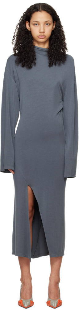 Jade Cropper Gray Vented Midi Dress Cover