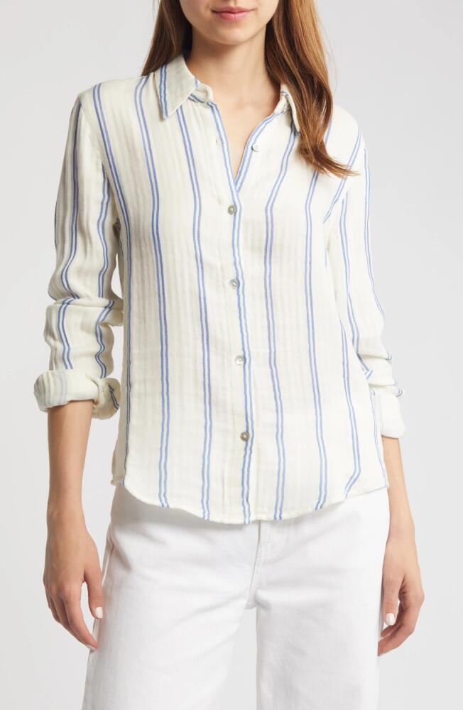 Faherty Dream Organic Cotton Gauze Button-Up Shirt in Back Bay Cover