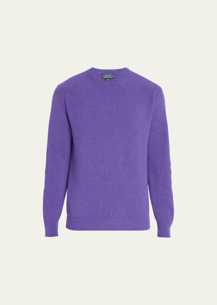 Bergdorf Goodman Men's Cashmere Ribbed Crewneck Cover