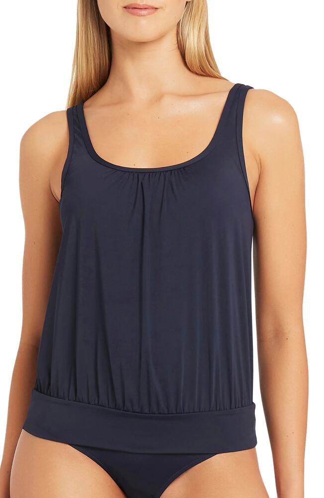 Sea Level Blouson Tankini Top in Night Sky Cover