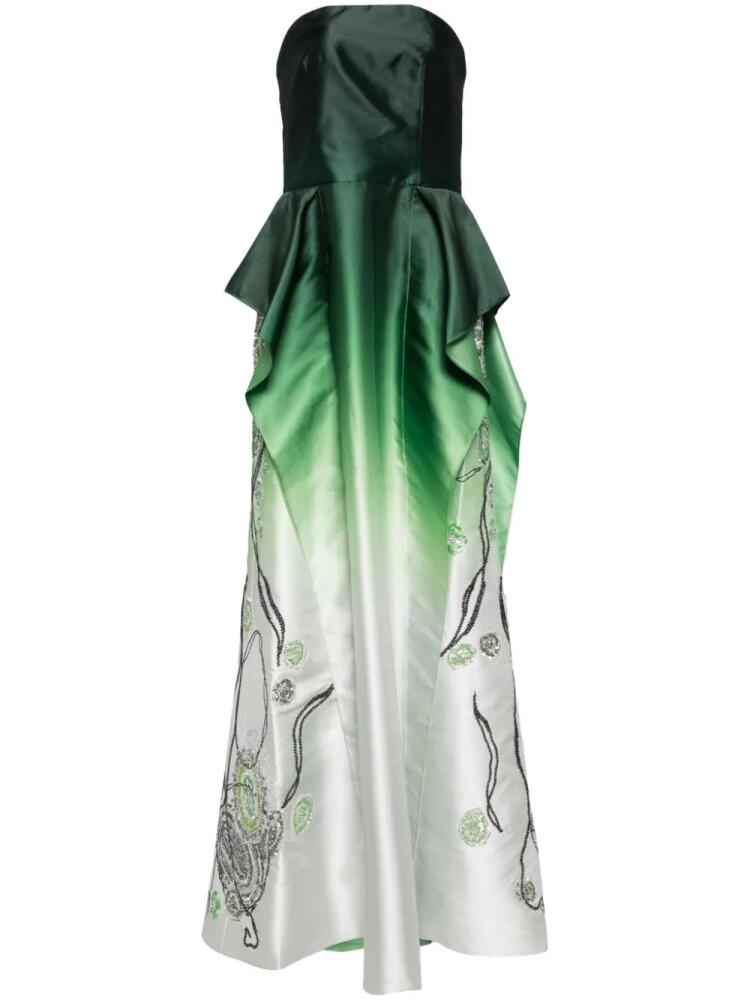 Saiid Kobeisy gradient-effect taffeta strapless dress - Green Cover