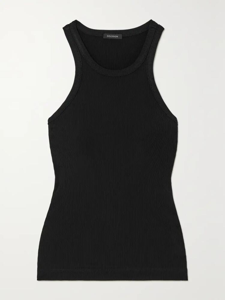 GOLDSIGN - The Laurel Ribbed Stretch-jersey Tank - Black Cover