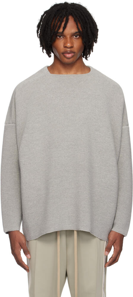 Fear of God Gray Dropped Shoulder Sweater Cover