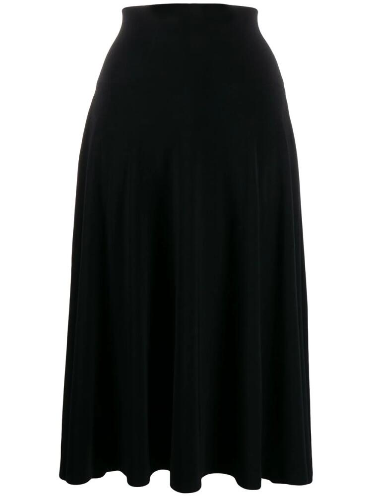 Norma Kamali flared midi skirt - Black Cover