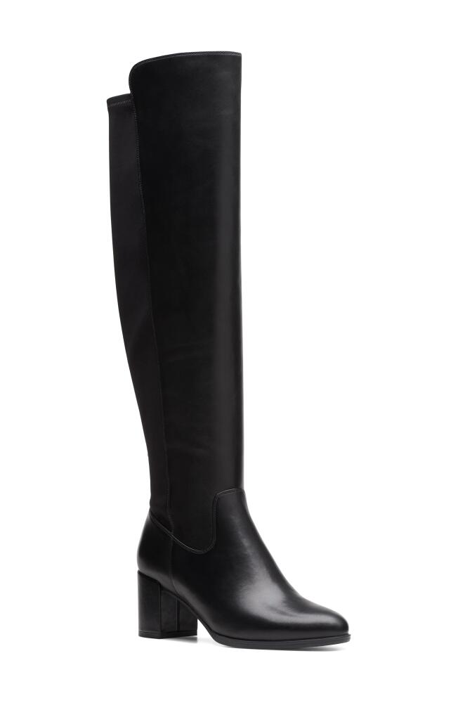 Clarks(r) Freva Stretch Knee High Boot in Black Leather Cover