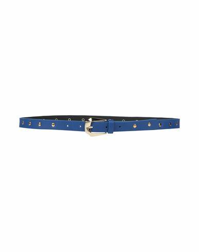 Vicolo Woman Belt Bright blue Leather Cover