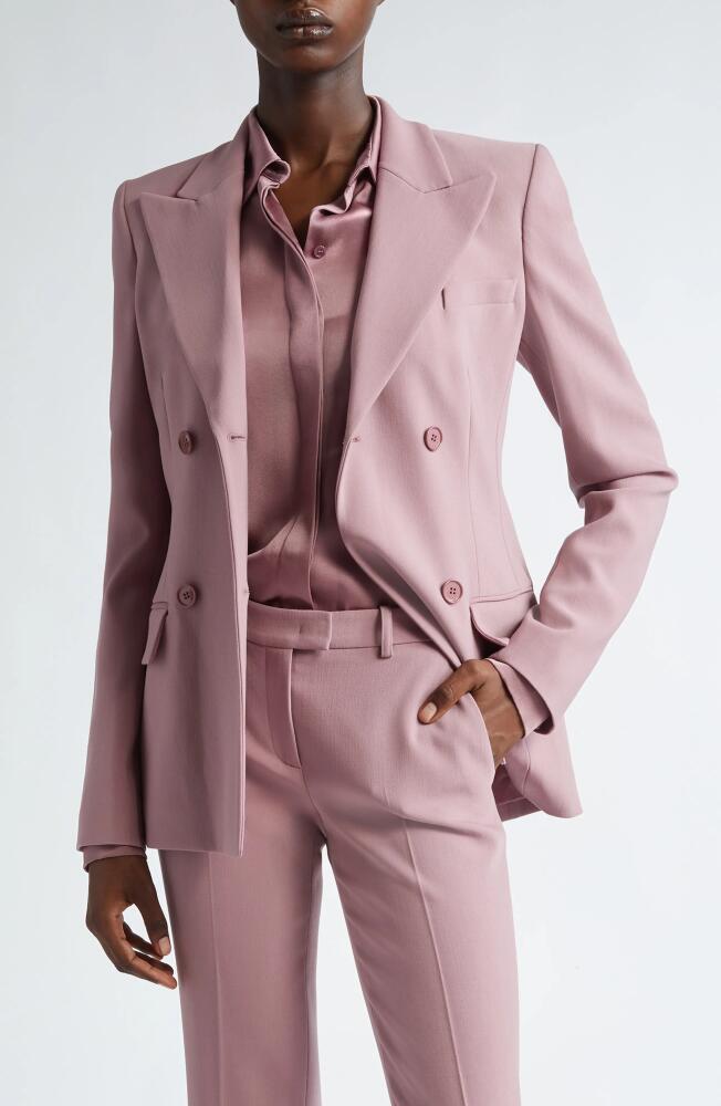 Michael Kors Collection Double Breasted Virgin Wool Blend Blazer in Mauve Cover