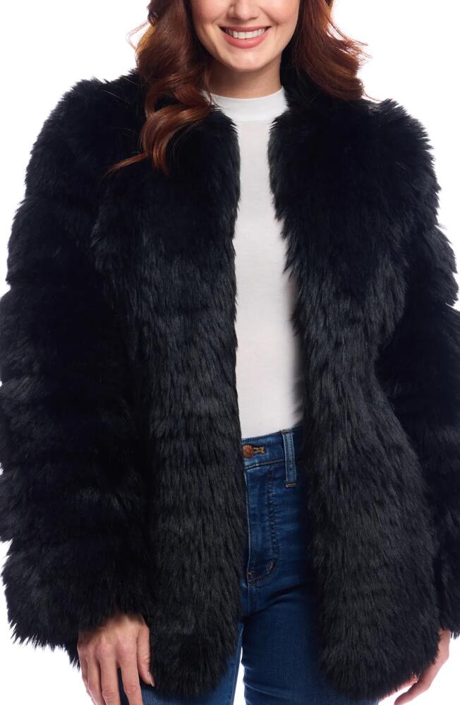 DONNA SALYERS FABULOUS FURS Avante Faux Fur Coat in Black Cover